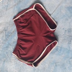 Burgundy Shorts with Whue Trim Womans Size Small